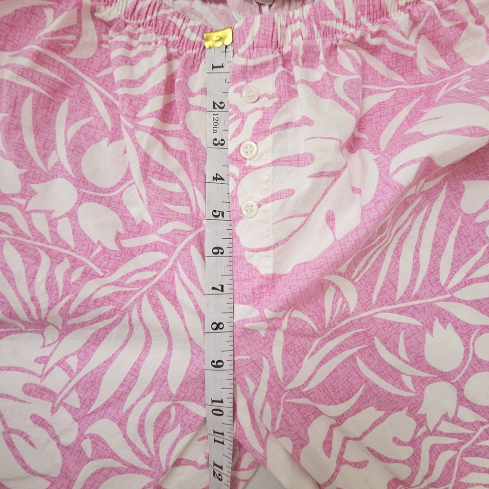 PJ Salvage Women's Small Lounge Pants Pink Tropical Cotton Lightweight Pajama - Picture 6 of 16